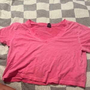 Wild Fable Pink V-Neck Crop Top